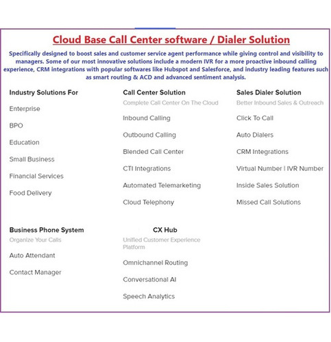 Cloud Based Call Center Software (Dial Solution) By RFNT SOLUTION PRIVATE LIMITED