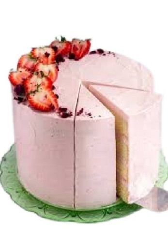 Round Shape Hygienically Packed Solid Form 1 Kilogram Strawberry Cake