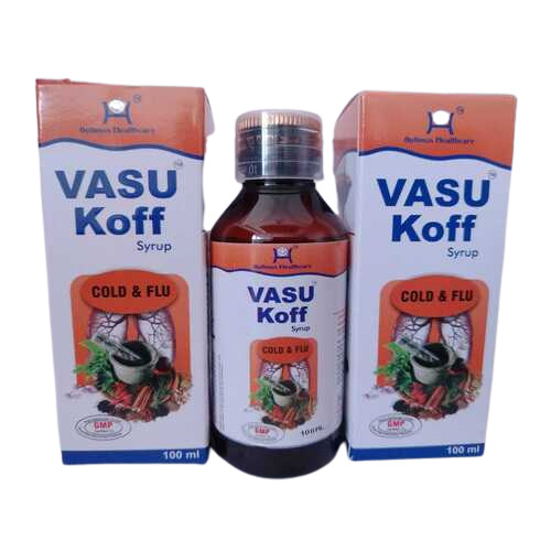 Vasu Koff Cold And Flu Relief Syrup - 100ml Liquid | Rapid Action Herbal Formula, Soothes Throat, Non-Drowsy Relief, Suitable for All Ages