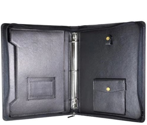 15 Inch Polished Rectangular Leather File Holder