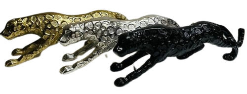 Gold Decorative Aluminium Leopard Statue, Available In Golden, Silver And Black Finish