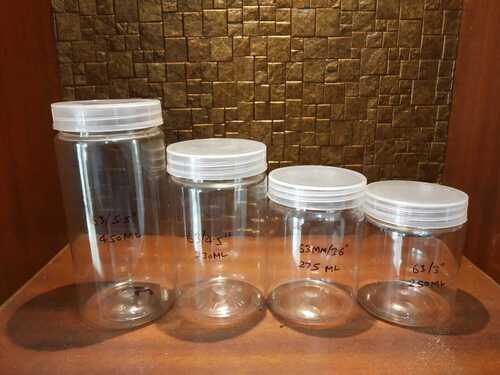 Round Plastic Dry Fruit Pet Jars with Round Lid