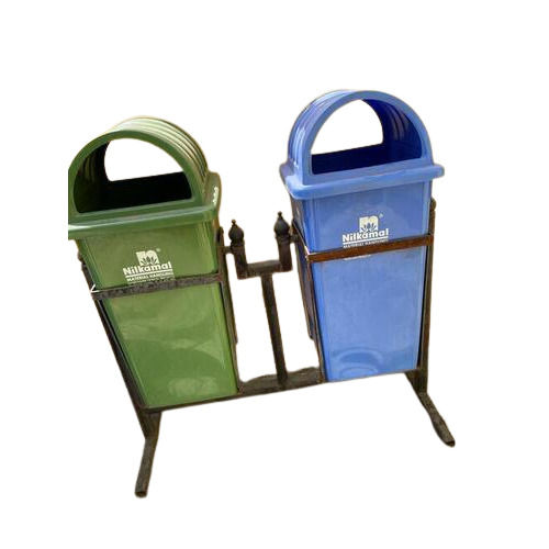 Nilkamal Dome Lid Dustbin (Green And Blue) For Swach Bharat Abhiyan