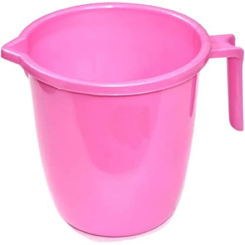 Eco Friendly Round Pink Plastic Bath Mug