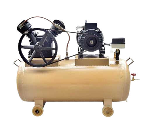 Gray 3 Hp Double Piston Air Compressor For Industrial Use