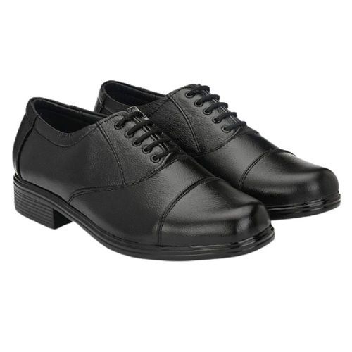 Mens Round Toe Style Black Leather Formal Shoes