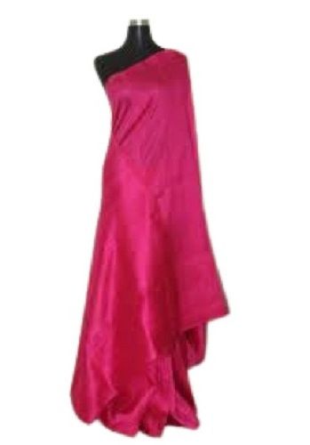 Summer Ladies Traditional Wear Plain Pink Silk Saree