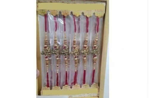 Multicolor Gold Affordable Painted Plain Lightweight Metal Abs Ash Handcrafted Rakhi