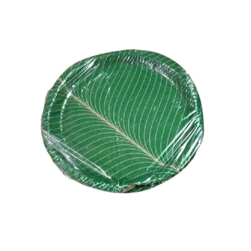 13 Inch 300 GSM Round Green Printed Disposable Kela Patta Buffer Plate