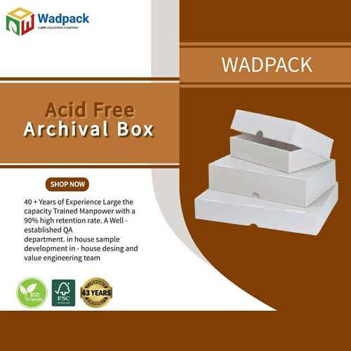 Acid Free Archival Box For Packaging And Storage