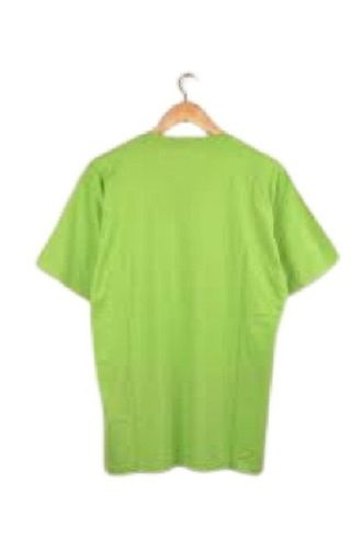 Green Mens Round Neck Short Sleeve Plain Cotton T Shirts