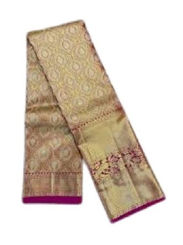 Indian Ladies Traditional Wear Golden Printed Silk Bridal Sarees