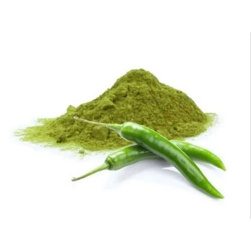 100% Pure And Organic Dehydrated Green Chilli Powder