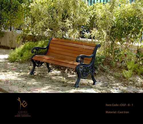 3-Seater Cast Iron Bench With Ms Slats Application: Garden