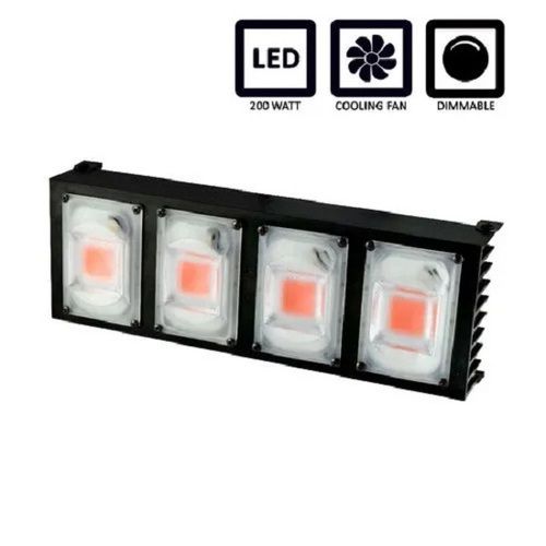 Black 220 V 200 W Rectangular Dimmable Led Full Spectrum Aluminum Plant Grow Light