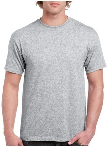 Grey Premium Quality Plain Short Sleeve Casual Wear T Shirt For Men