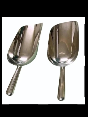 Silver 150 Cm 2 Kilogram Capacity Polished Finish Stainless Steel Scoop 