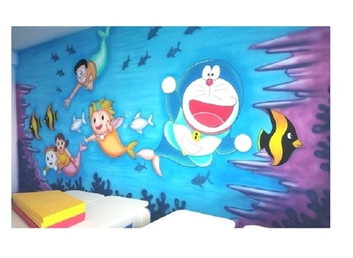 Oak Preschool Wall Classroom Cartoon Painting Services