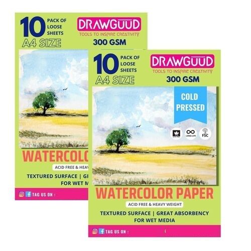 300 Gsm A4 Size Cold Pressed Watercolor Paper
