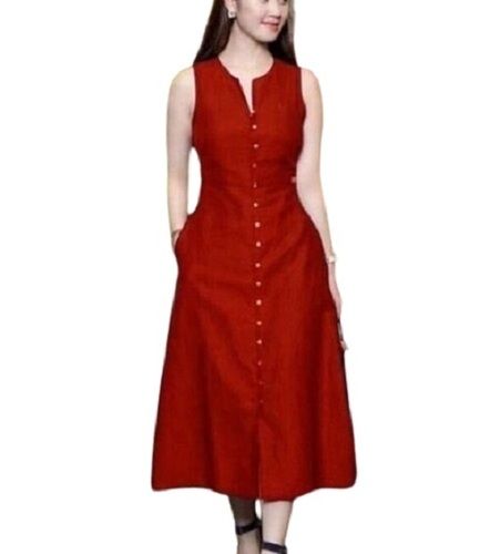 Women's Rayon Trendy Sleeveless Kurta