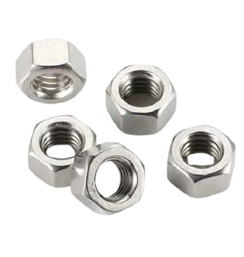 Silver Lightweight Polished Finish Corrosion Resistant Steel Hex Nuts For Industrial