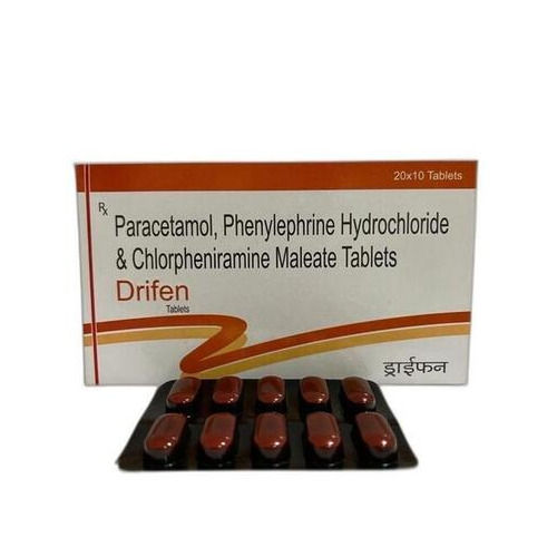 Drifen Tablets Anti Cold Paracetamol Phenylephrine Hydrochloride & Chlorpheniramine Maleate Tablets