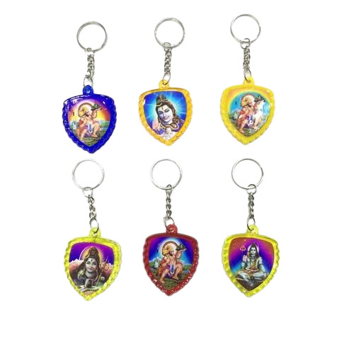 Customized Hindu God Keychain Ring - Pu Material, Multicolor Design With Elegant Golden Plating | Lightweight, Flexible & Perfect For Gifting
