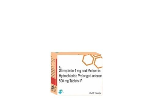 Antidiabetic Metformin Hydrochloride 500mg Pr and Glimepiride 1mg Tablets