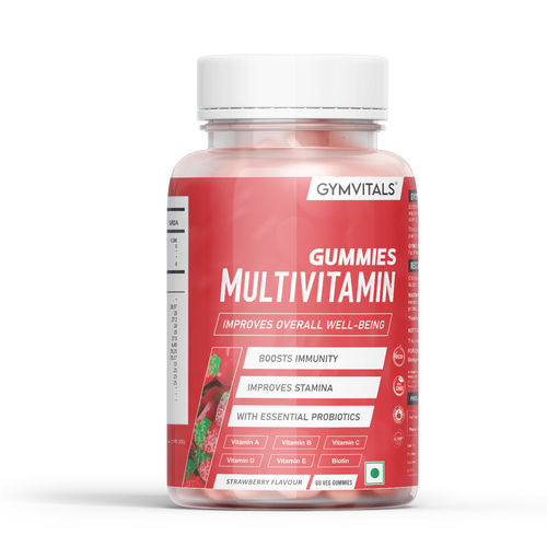 Gymvitals Multivitamin Gummies Enriched With Probiotics Pack Of 60 Shelf Life: 18 Months