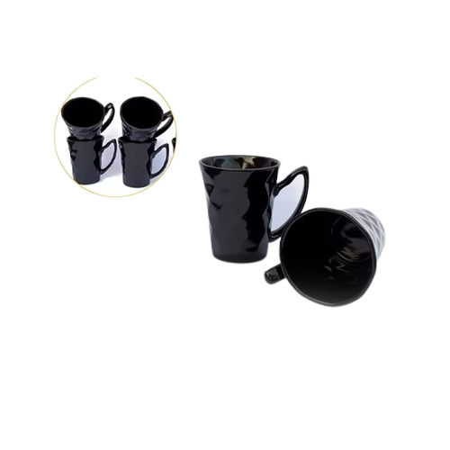 Diamond Shape Black Ceramic Coffee Cups Size: 325ml