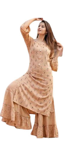 Casual Wear Round Neck 3/4th Sleeves Ladies Printed Fancy Kurtis