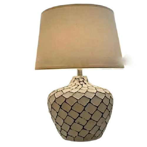 Gold Matt White Finish Based Metal Table Lamp