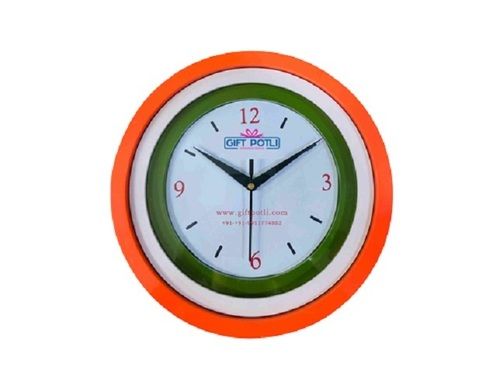 Orange New Tri Color Wall Clock