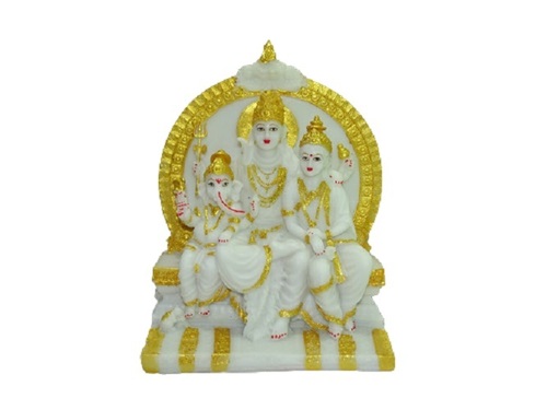 Shiv Pariwar Figurine - 6x9 Inch | Pure Marble Dust & Resin, Washable, Long Lasting Shine, Attractive Pattern