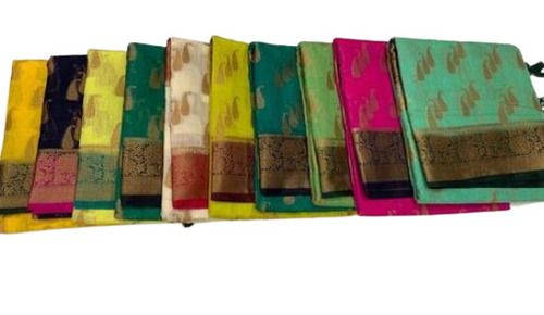 Multi Color Lightweigh And Desginer Mango Linen Saree