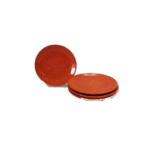 Plain Round Orange Ceramic Plates Combo Pack