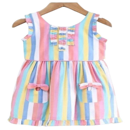 Sleeveless Multicolour Summer Kids Frock