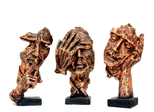 Resin Hand Face Small Set Of 3 Home Decorative Statues