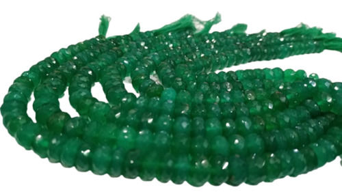 Stone Natural Green Onyx Rondelle Faceted Gemstone Beads - 8Mm