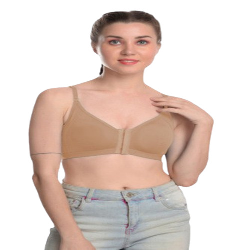 Black Skin Peach Clothonics Front Open Bra