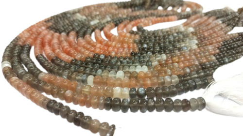 thumbnail image 2 of Natural Rainbow Moonstone Rondelle Beads Strand – 6x6 To 7xmm, AAA Quality, 8 Inch 2 of 6