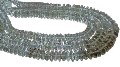 Stone Natural Green Amethyst German Cut Rondelle Faceted Beads (9Mm To 14Mm)