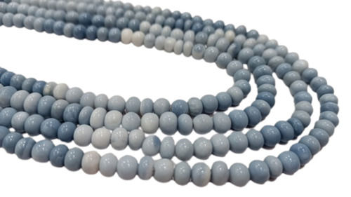 Stone Natural Blue Opal Shaded Color Beads - 6Mm To 7Mm