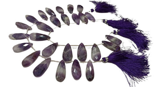 12X25MM Natural Bio Amethyst Pear Shape Briolette Beads