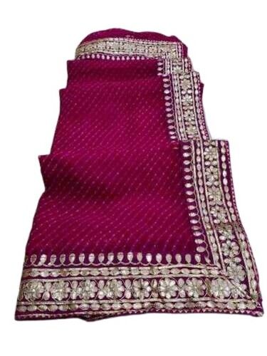 Comes In Various Colors Georgette Saree With Pallu Gota Work