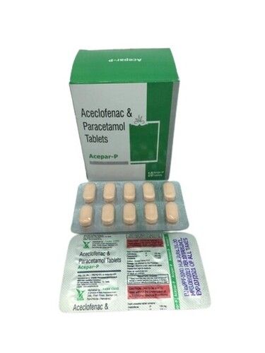 Light Pink Aceclofenac 100 Mg And Paracetamol 325 Mg Tablet