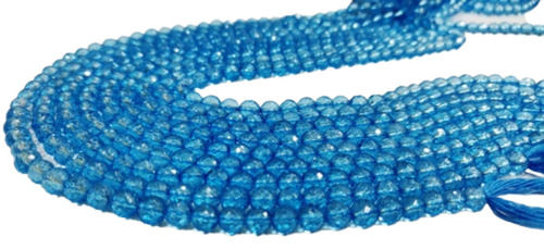 6MM Stone Natural Topaz Swiss Blue Color Round Ball Shape Faceted Beads