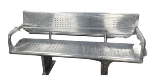 Silver Stainless Steel 4 Seater Bench - 1750x900x450 mm Silver | Durable Fine Finish Stainless Steel Armrest