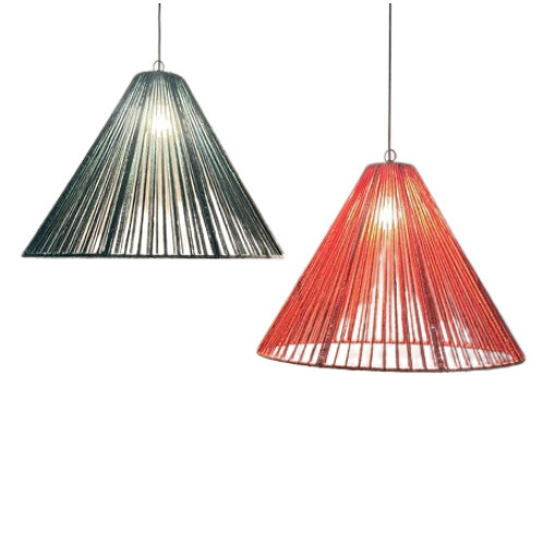 Set of 2 Paper Rope Hanging Lamp