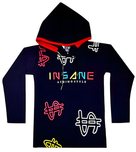 Printed Poly Cotton Hood Long Sleeves T Shirt for Boys and Kids